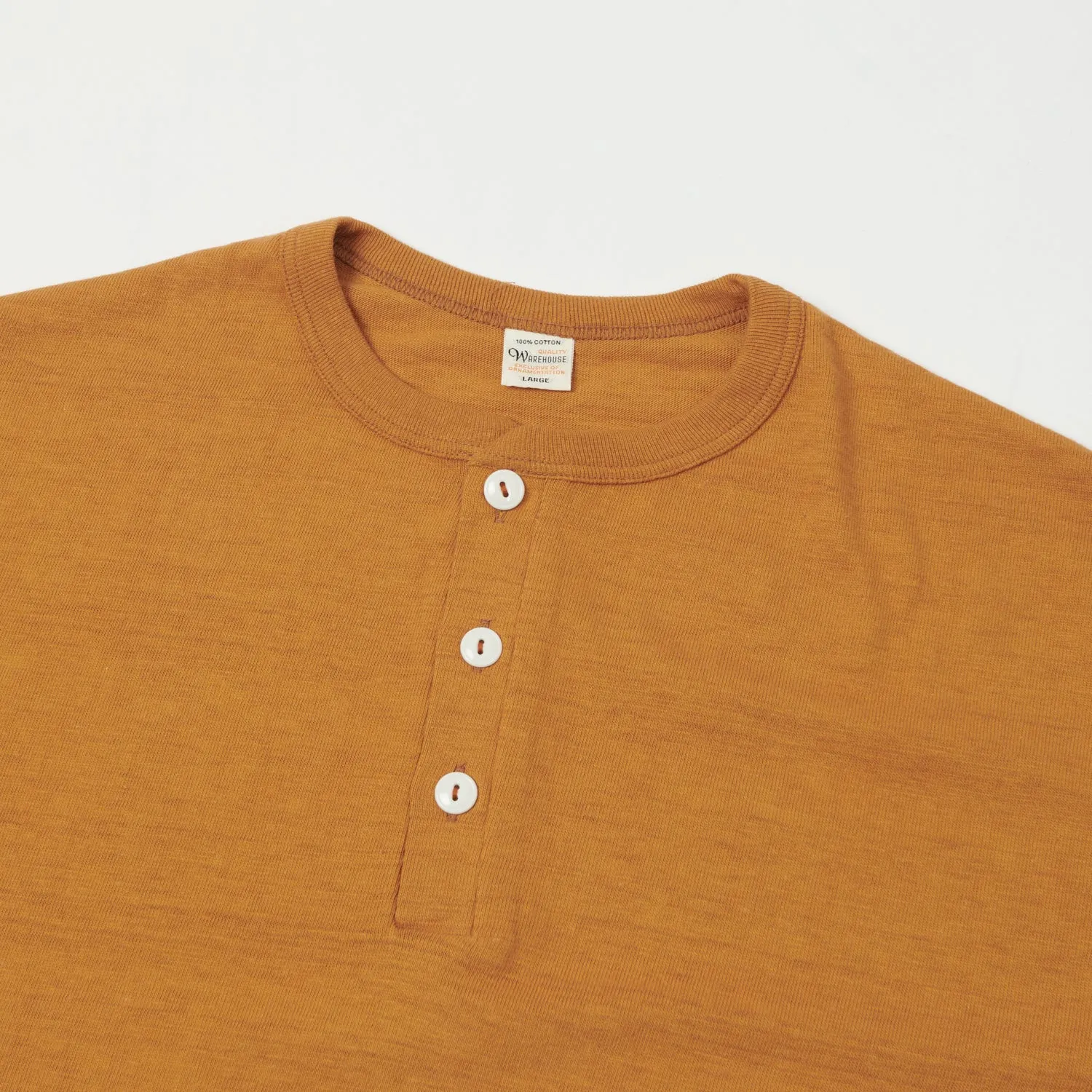 Warehouse & Co 4601 Henley T-Shirt - Dark Orange sold by Son of a Stag product image thumbnail 2