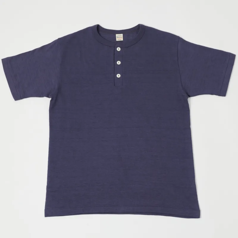 Warehouse & Co 4601 Henley T-Shirt - Navy sold by Son of a Stag