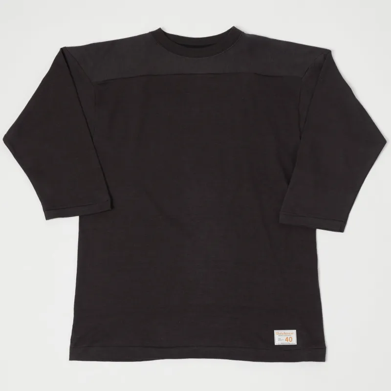 Warehouse & Co 4063 3/4 Sleeve Football T-Shirt - Black sold by Son of a Stag