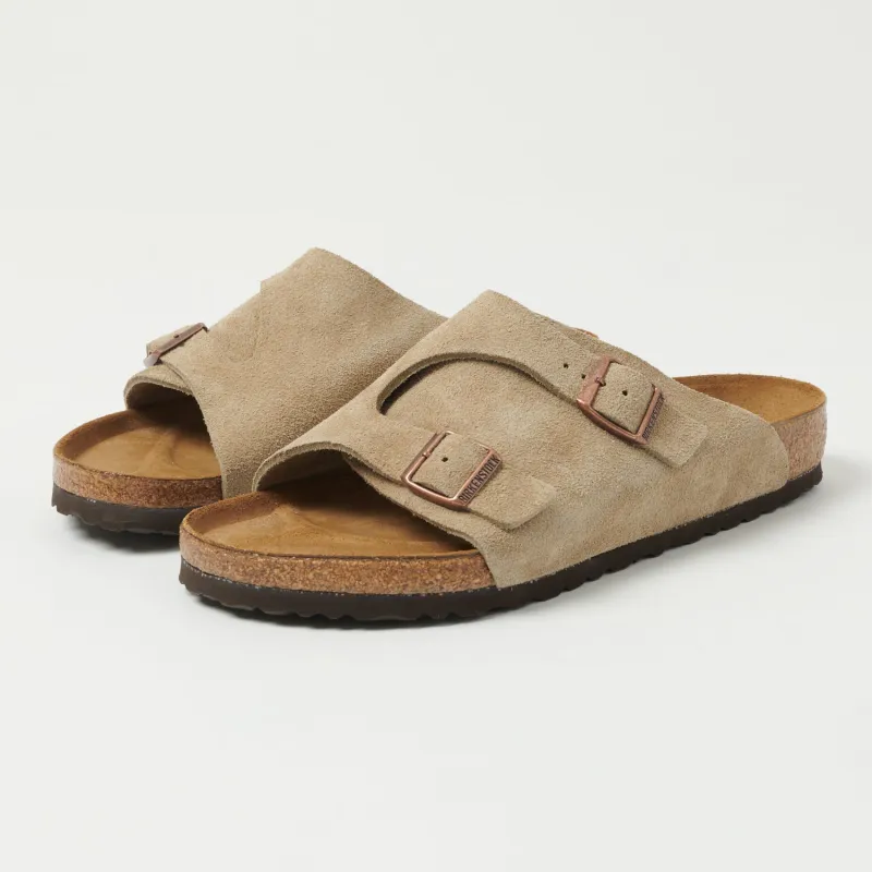 Birkenstock Zürich Suede Leather Sandal - Taupe sold by Son of a Stag