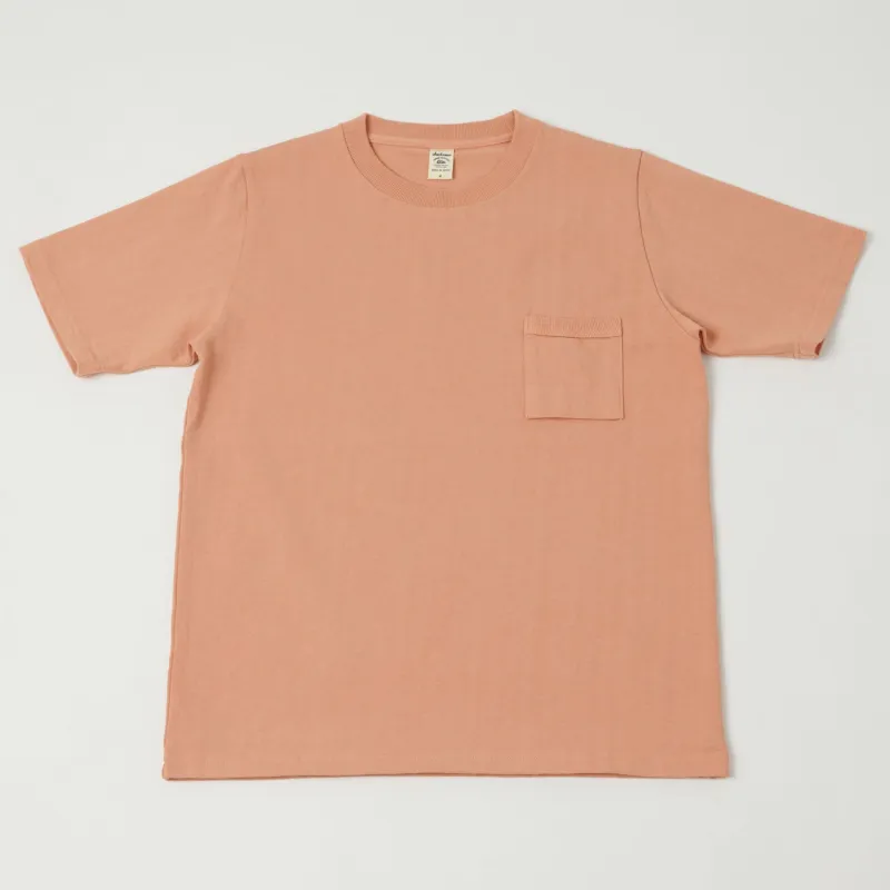 Jackman Dotsume Pocket T-Shirt - Coral sold by Son of a Stag