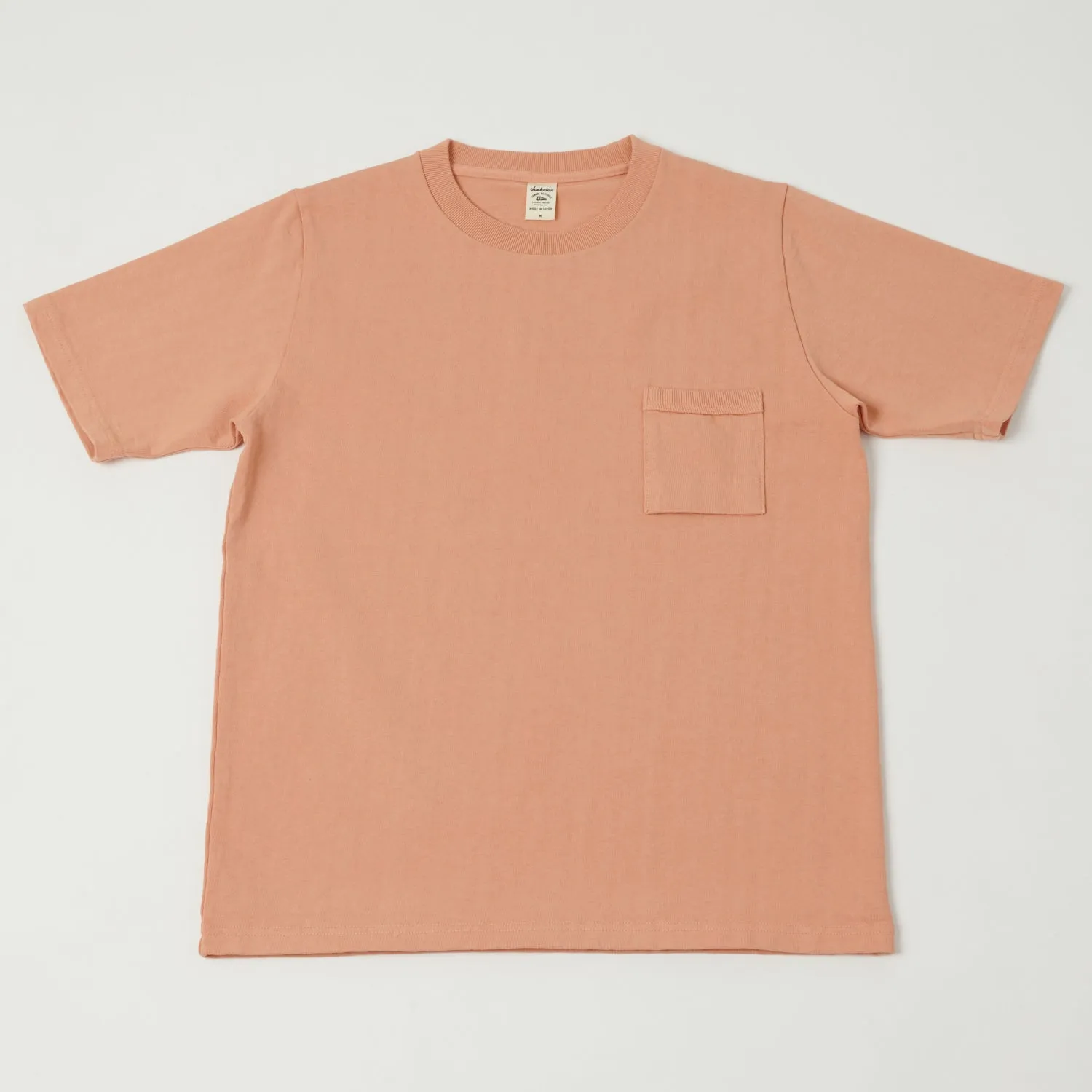 Jackman Dotsume Pocket T-Shirt - Coral sold by Son of a Stag