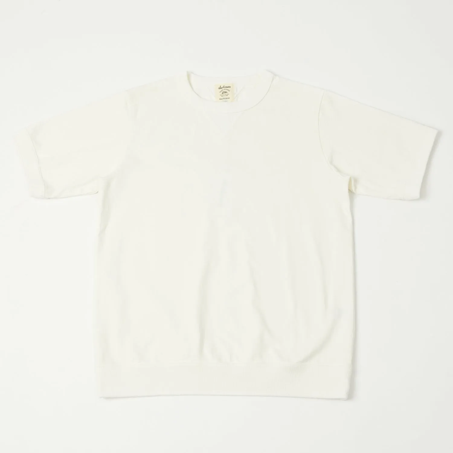 Jackman Dotsume Rib T-Shirt - Off White sold by Son of a Stag