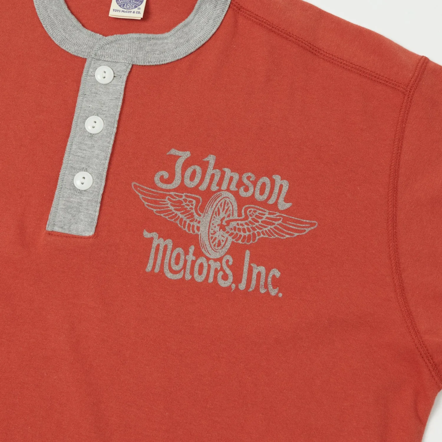 TOYS McCOY 'Johnson Motors Flying Wheel' Union Henley - Red sold by Son of a Stag product image thumbnail 3