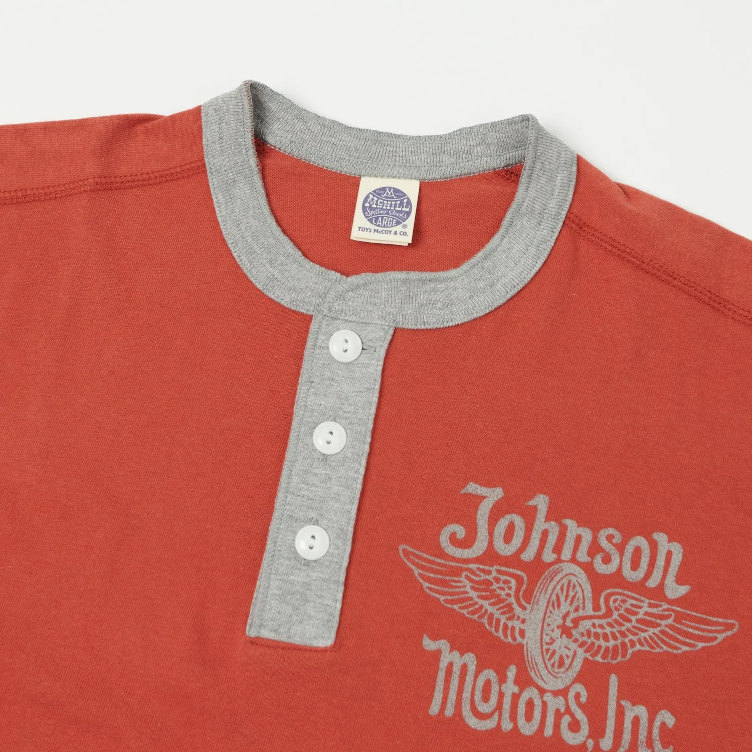 TOYS McCOY 'Johnson Motors Flying Wheel' Union Henley - Red sold by Son of a Stag product image thumbnail 2
