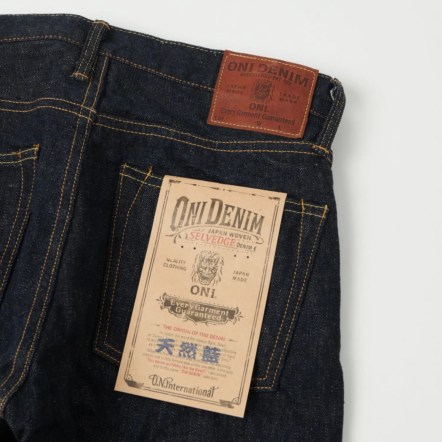 ONI Denim 525-NI 16.5oz Natural Indigo Relaxed Tapered Jean - One Wash sold by Son of a Stag product image thumbnail 2