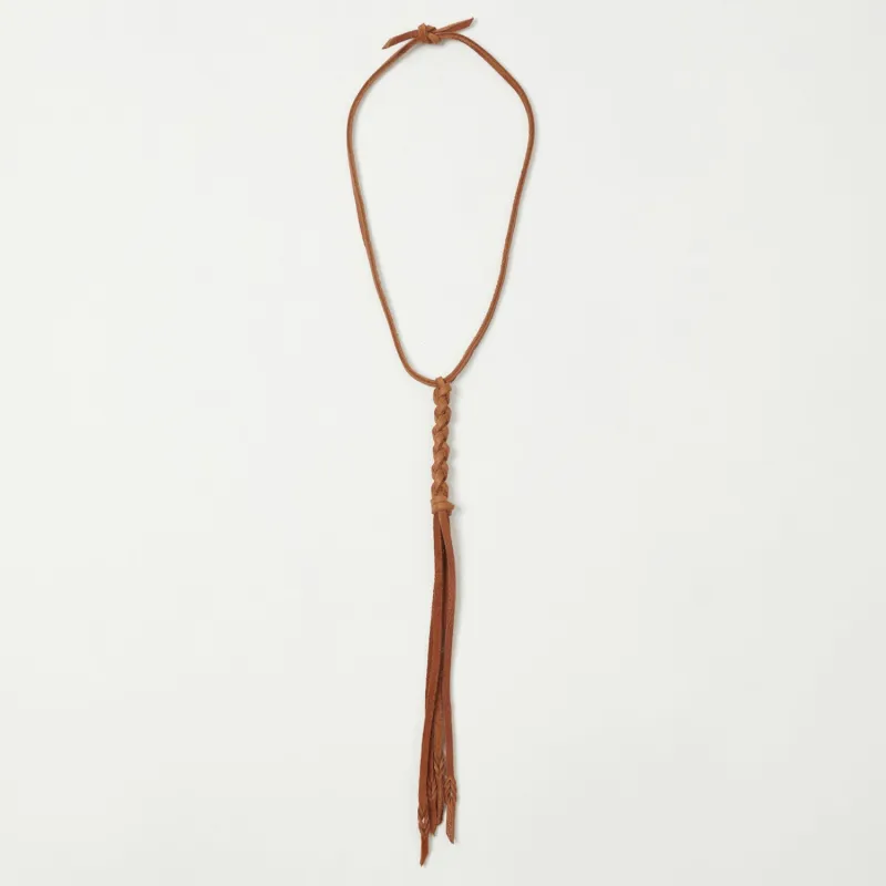 Yuketen Braided Leather Necklace - Rust sold by Son of a Stag