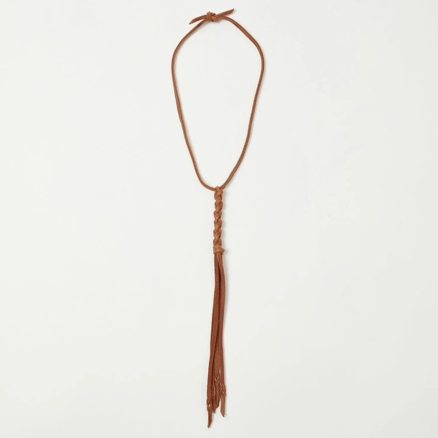 Yuketen Braided Leather Necklace - Rust sold by Son of a Stag