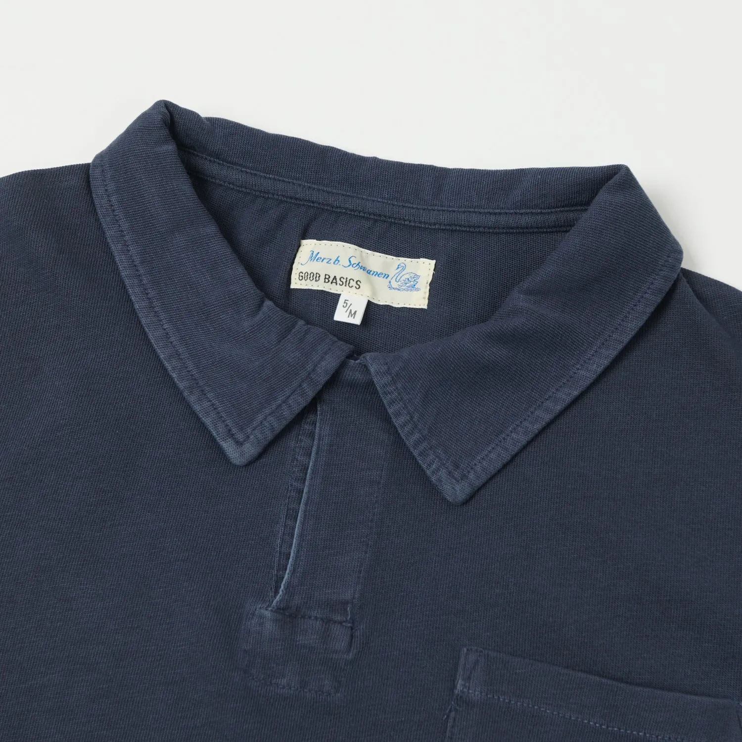 Merz b. Schwanen 'Good Basics' Polo Shirt - Denim Blue sold by Son of a Stag product image thumbnail 2