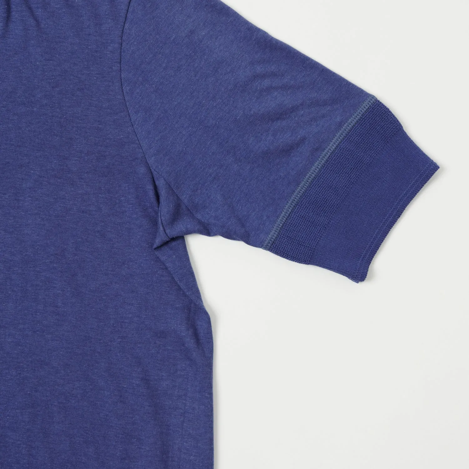 Merz b. Schwanen 103 Lightweight Short Sleeve Henley - Pacific sold by Son of a Stag product image thumbnail 3