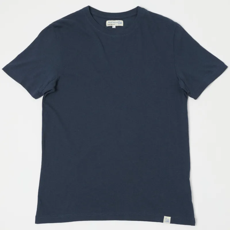 Merz b. Schwanen 'Good Basics' Vintage Wash T-Shirt - Denim Blue sold by Son of a Stag