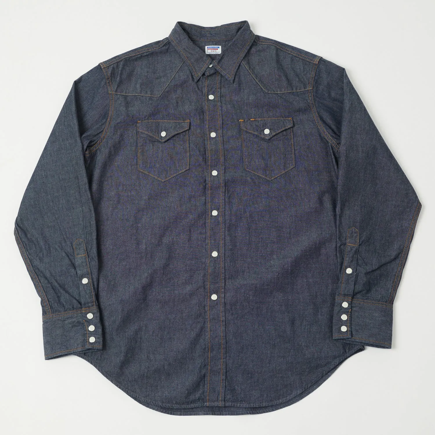 Dubbleworks Lot. 43001 Chambray Western Shirt - Navy Blue sold by Son of a Stag