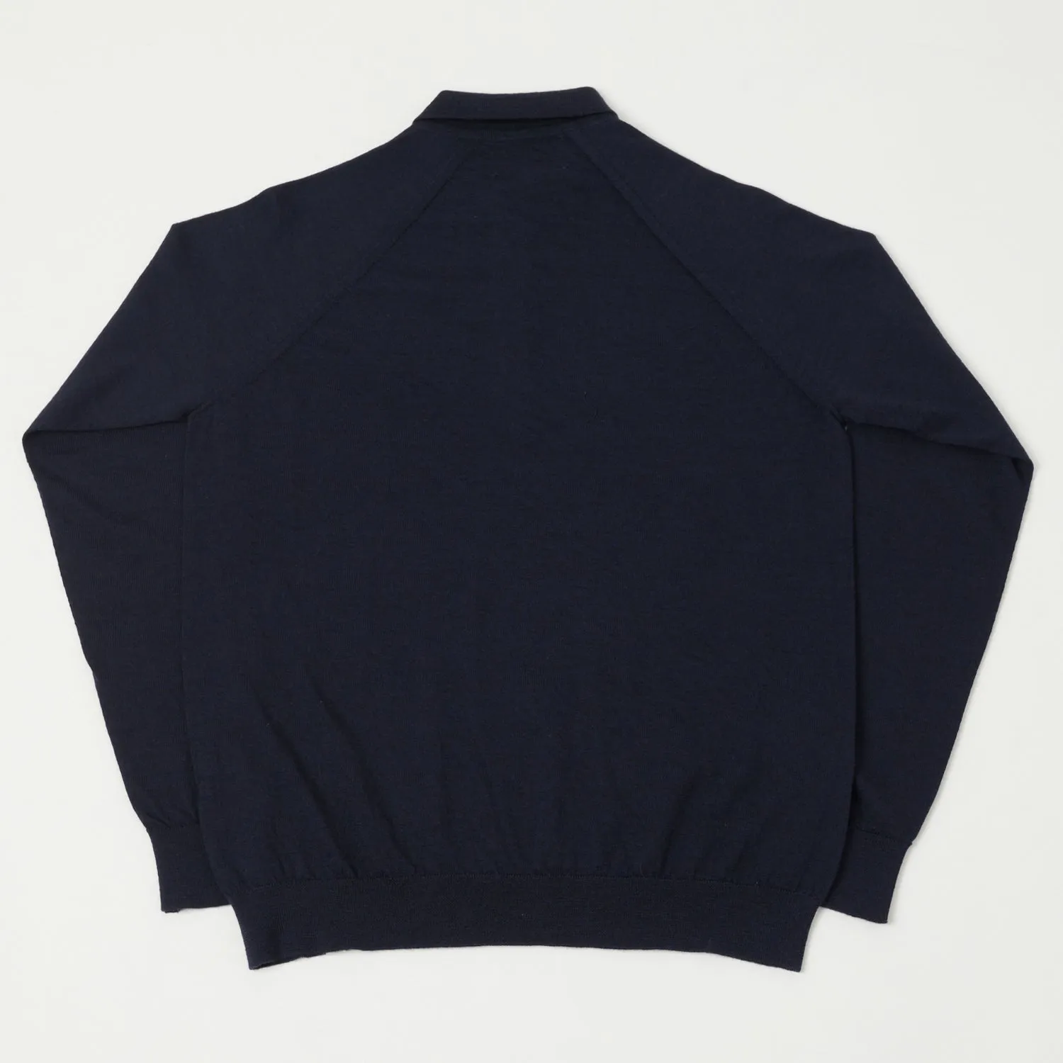 Peregrine Long Sleeve Wool Polo Shirt - Navy sold by Son of a Stag product image thumbnail 4