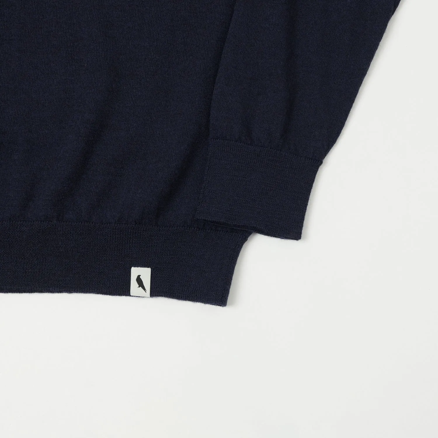 Peregrine Long Sleeve Wool Polo Shirt - Navy sold by Son of a Stag product image thumbnail 3
