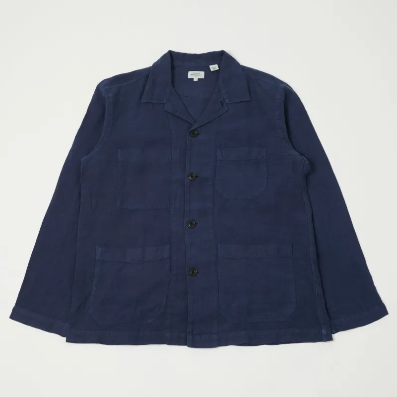 Hartford 'Perry Pat' Linen Work Jacket - Indigo sold by Son of a Stag