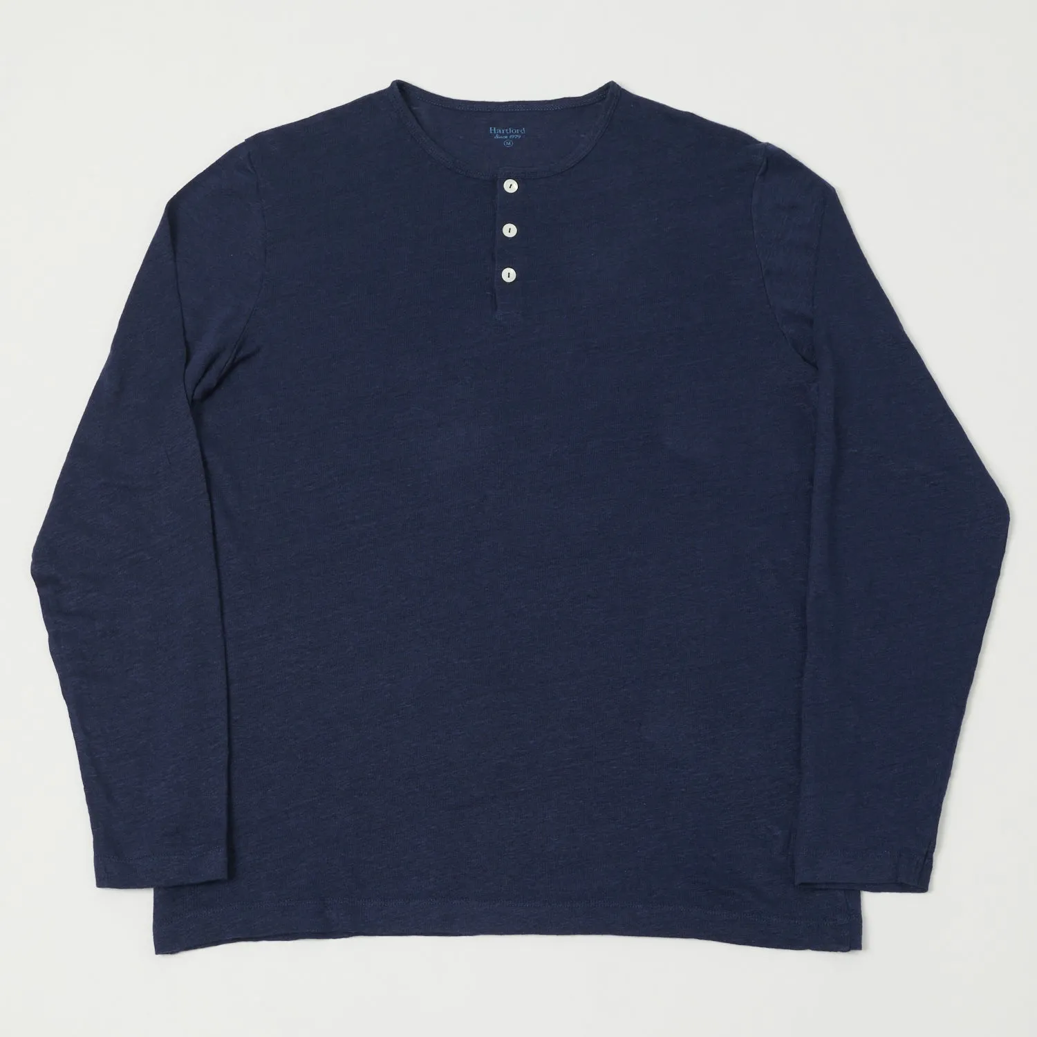 Hartford Linen Henley - Indigo sold by Son of a Stag