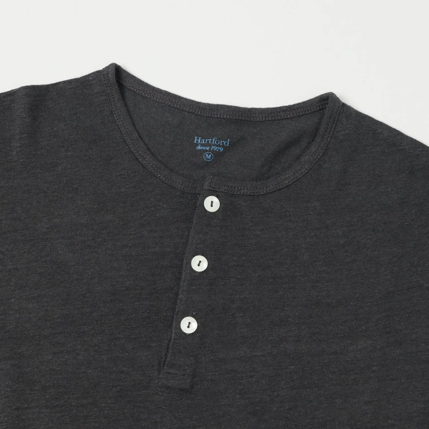 Hartford Linen Henley - Charcoal sold by Son of a Stag product image thumbnail 2