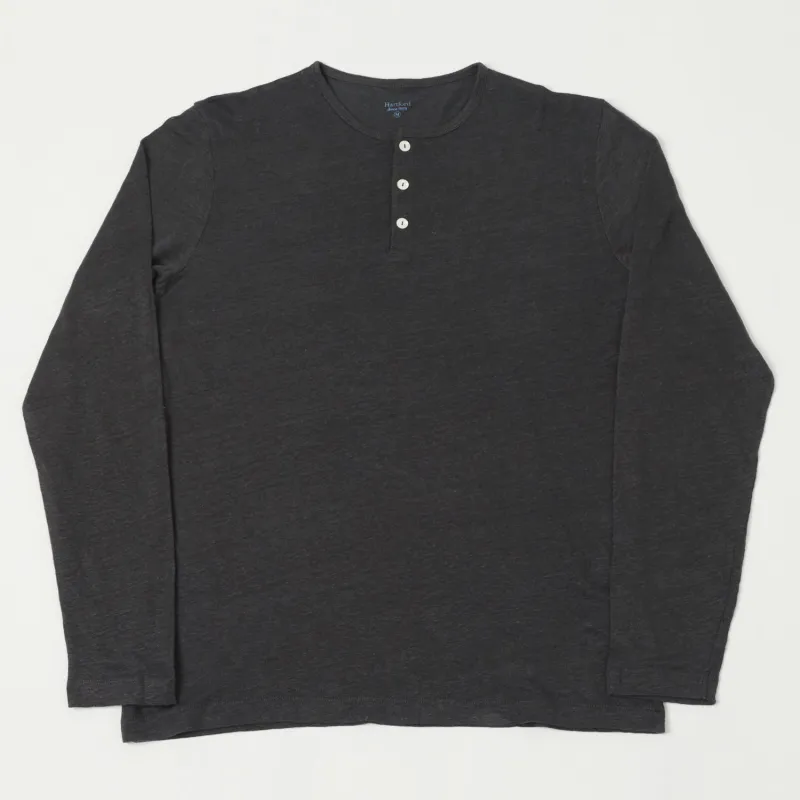 Hartford Linen Henley - Charcoal sold by Son of a Stag