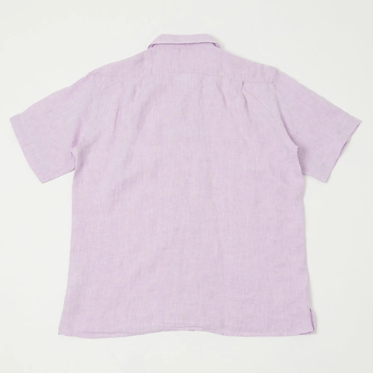 Hartford 'Palm' Camp Collar Linen Shirt - Violet sold by Son of a Stag product image thumbnail 5