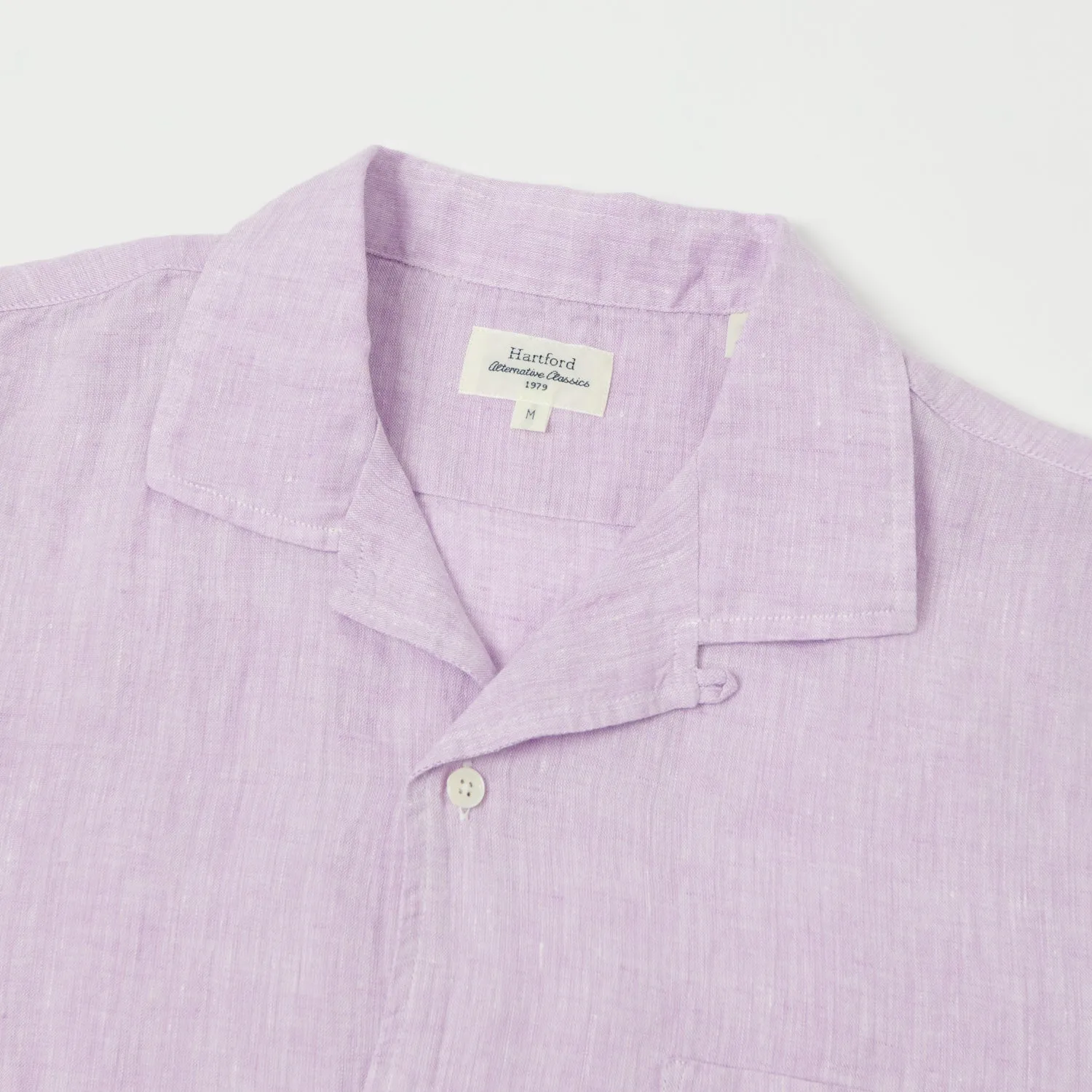 Hartford 'Palm' Camp Collar Linen Shirt - Violet sold by Son of a Stag product image thumbnail 2