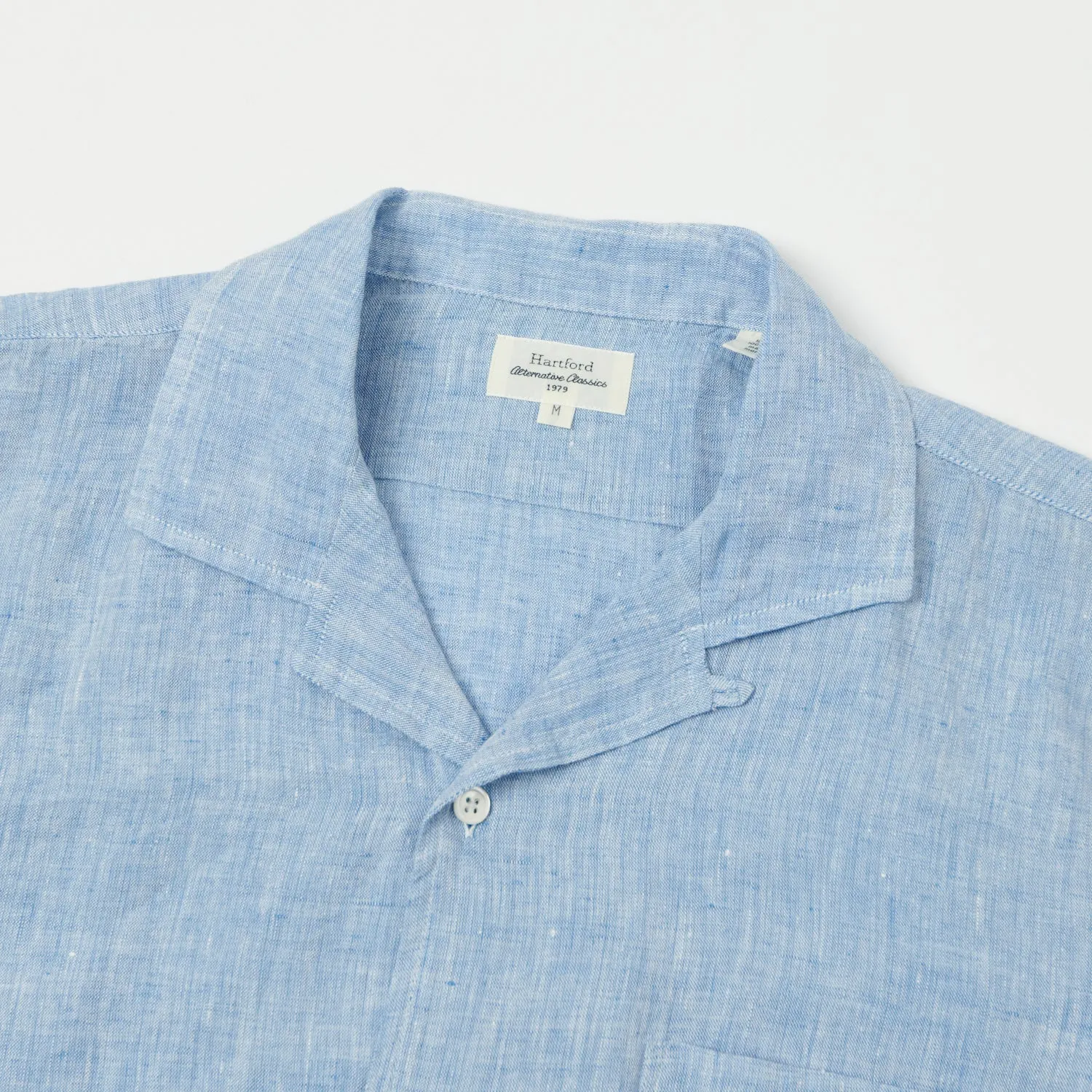 Hartford 'Palm' Camp Collar Linen Shirt - Sky sold by Son of a Stag product image thumbnail 2