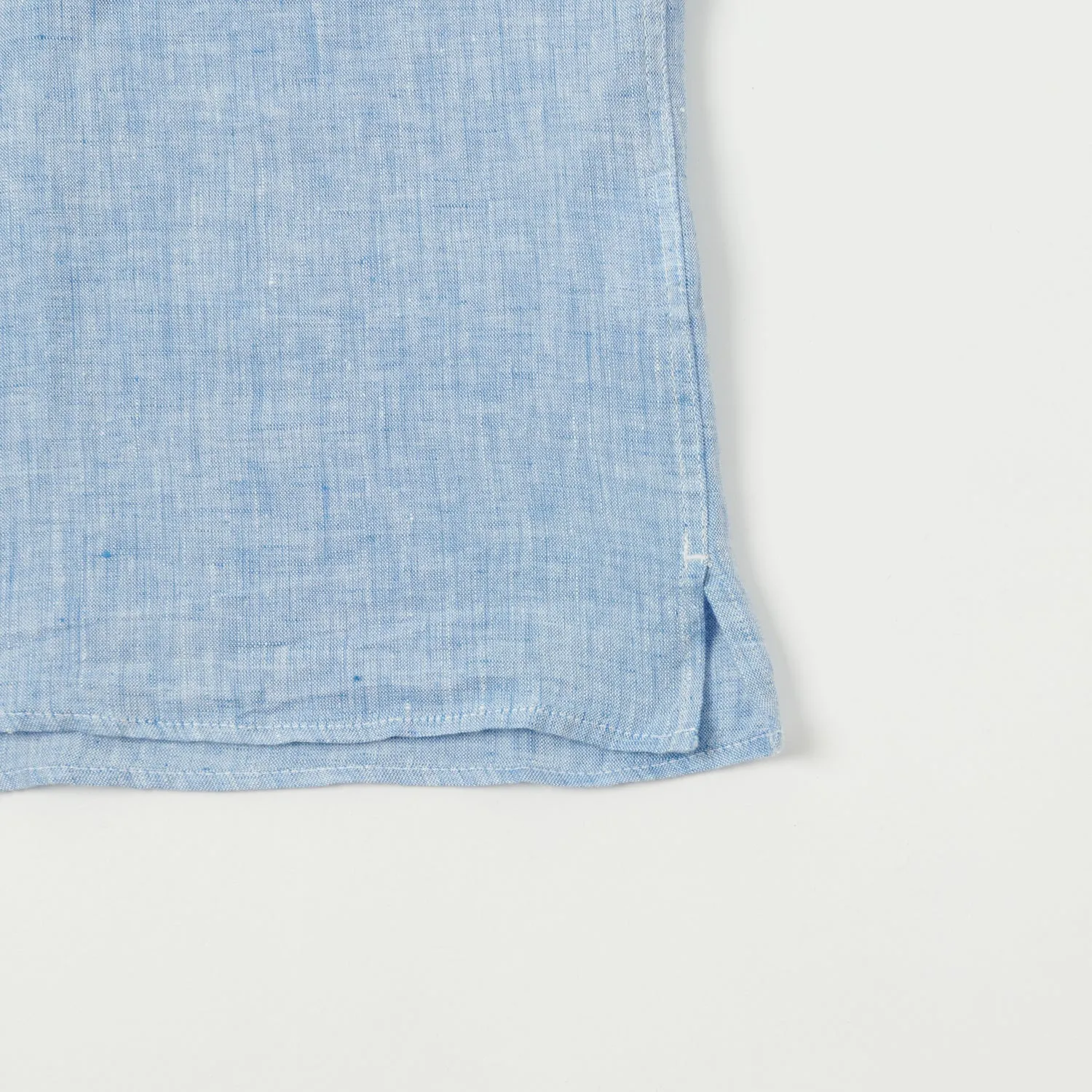 Hartford 'Palm' Camp Collar Linen Shirt - Sky sold by Son of a Stag product image thumbnail 4