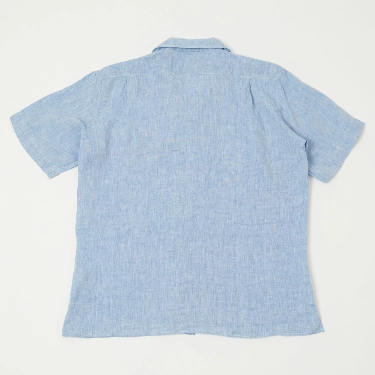 Hartford 'Palm' Camp Collar Linen Shirt - Sky sold by Son of a Stag product image thumbnail 5