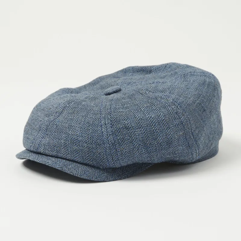 Stetson Hatteras Linen Herringbone Cap - Blue sold by Son of a Stag