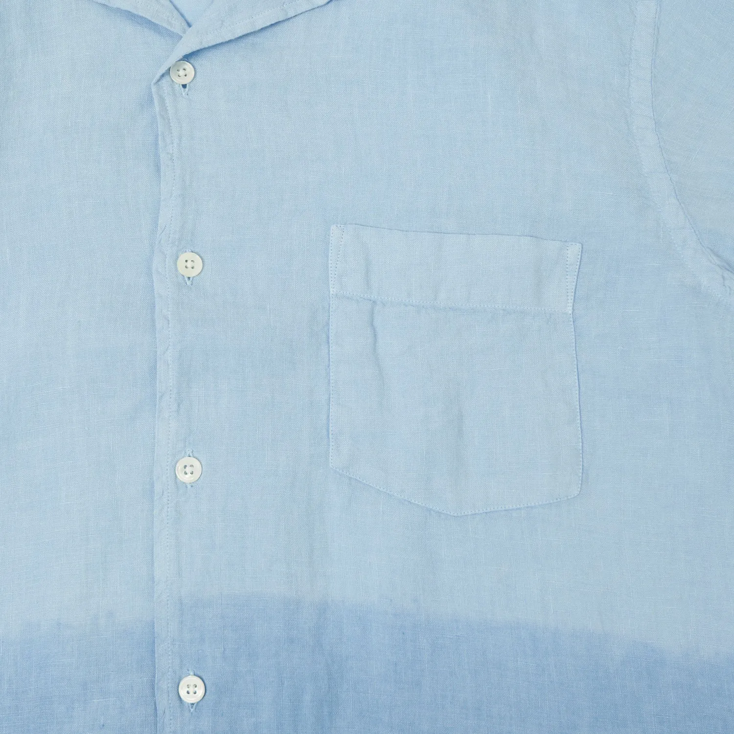 Hartford 'Palm' Camp Collar Linen Shirt - Tie Dye Azur/Nautic Blue sold by Son of a Stag product image thumbnail 3