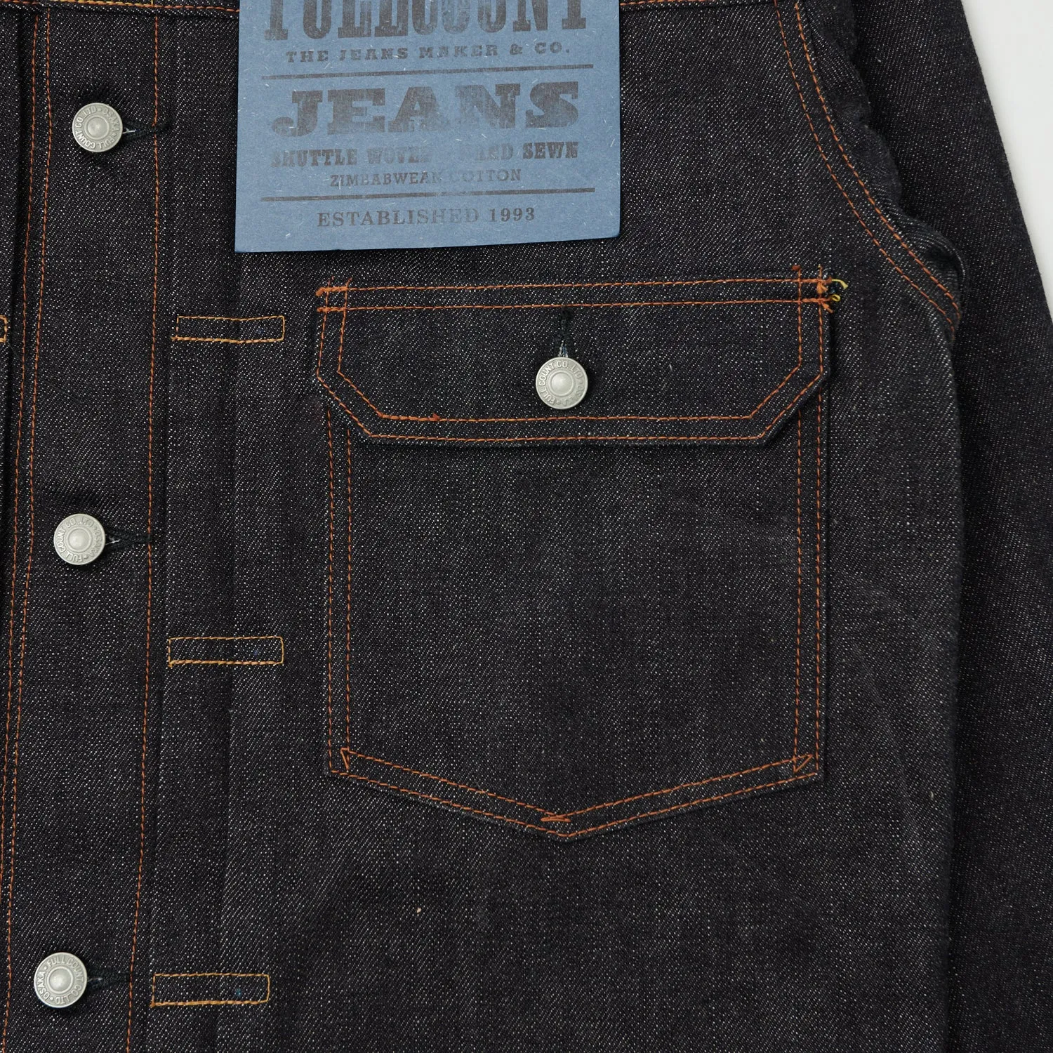 Full Count 2102XX 15.5oz Type II Denim Jacket - Raw sold by Son of a Stag product image thumbnail 4