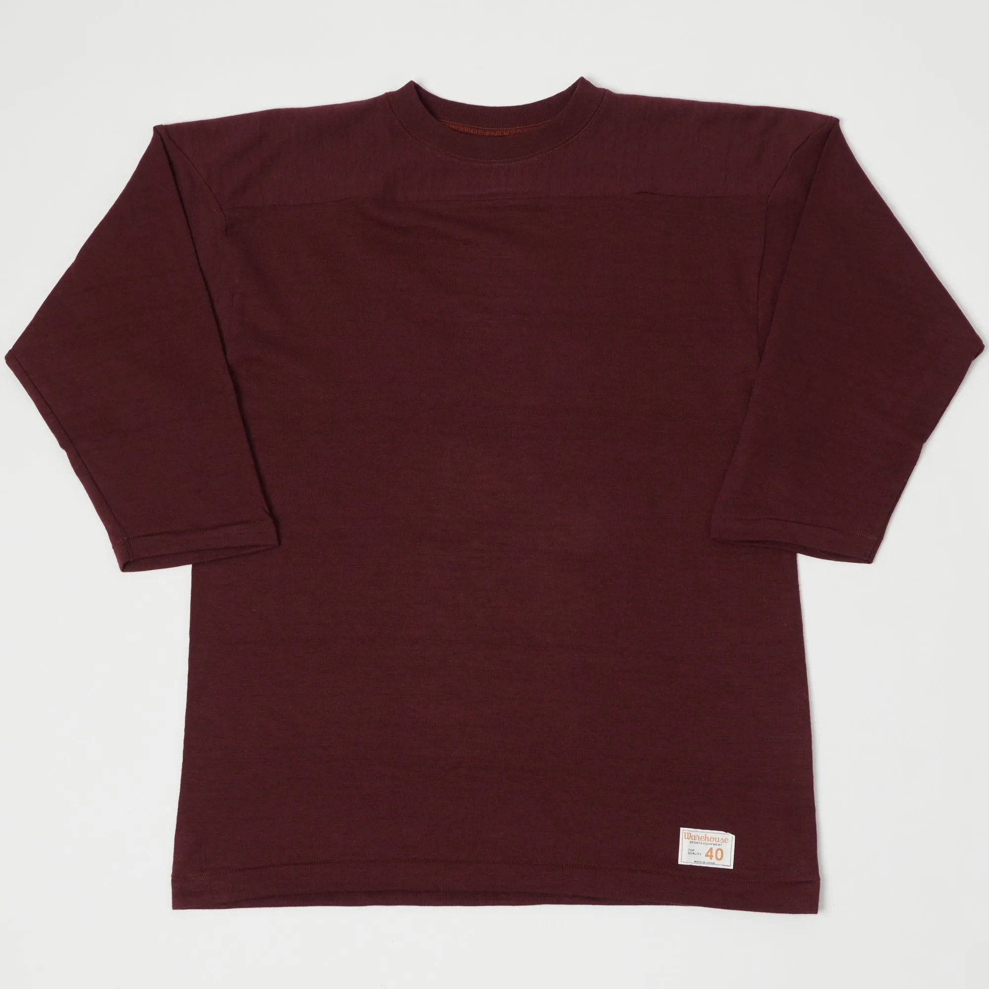 Warehouse & Co 4063 3/4 Sleeve Football T-Shirt - Bordeaux sold by Son of a Stag