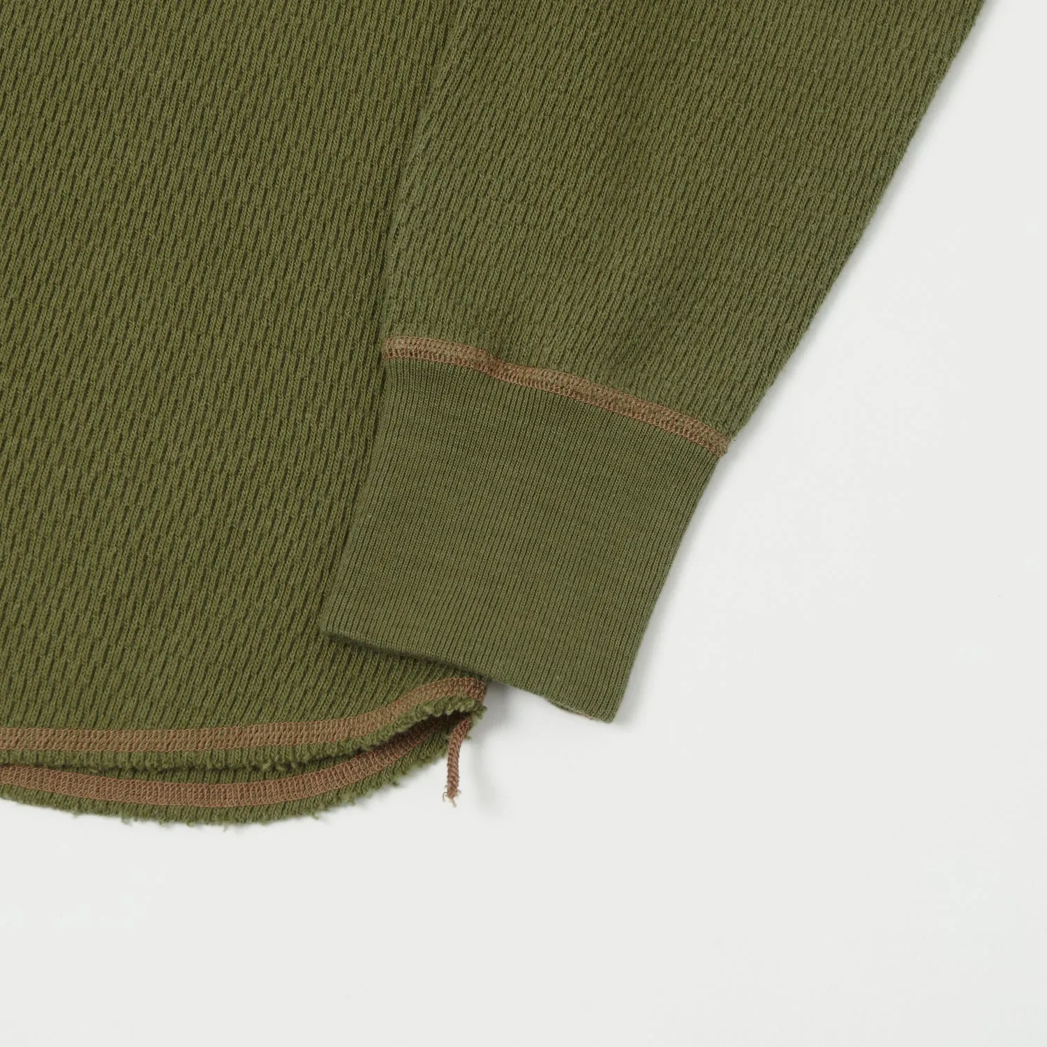 Buzz Rickson's Long Sleeve Thermal T-Shirt - Olive sold by Son of a Stag product image thumbnail 3