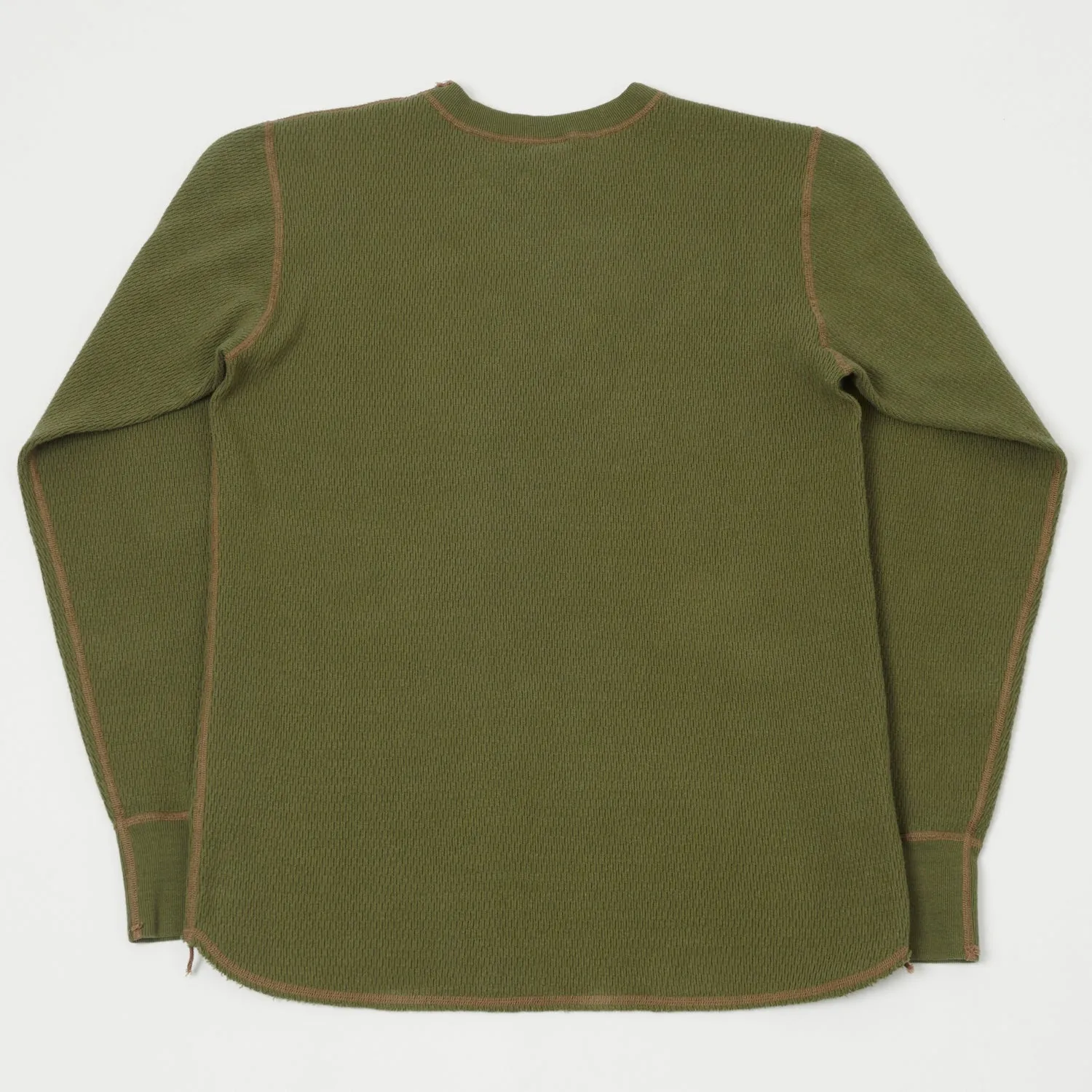 Buzz Rickson's Long Sleeve Thermal T-Shirt - Olive sold by Son of a Stag product image thumbnail 4