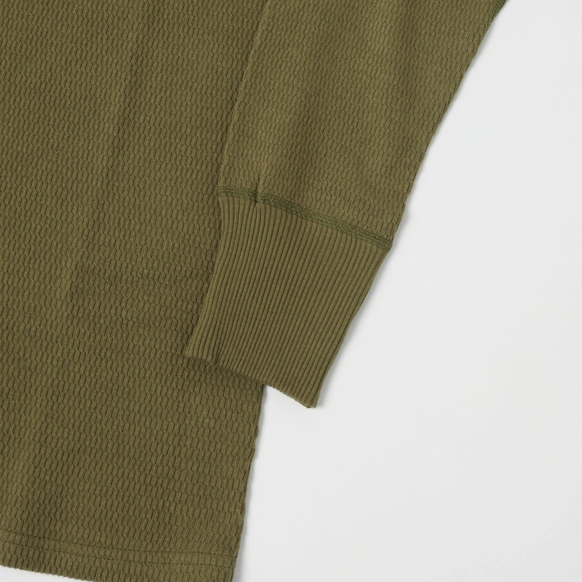 Warehouse & Co 5904 Waffle Knit Thermal Henley - Olive Drab sold by Son of a Stag product image thumbnail 4