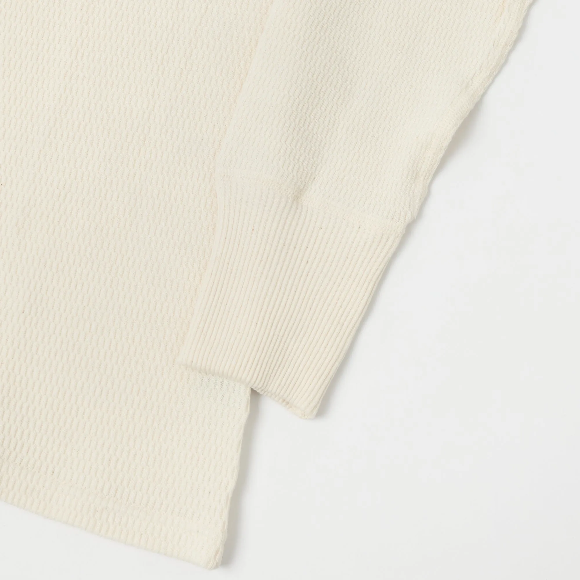 Warehouse & Co 5904 Waffle Knit Thermal Henley - Ecru sold by Son of a Stag product image thumbnail 4