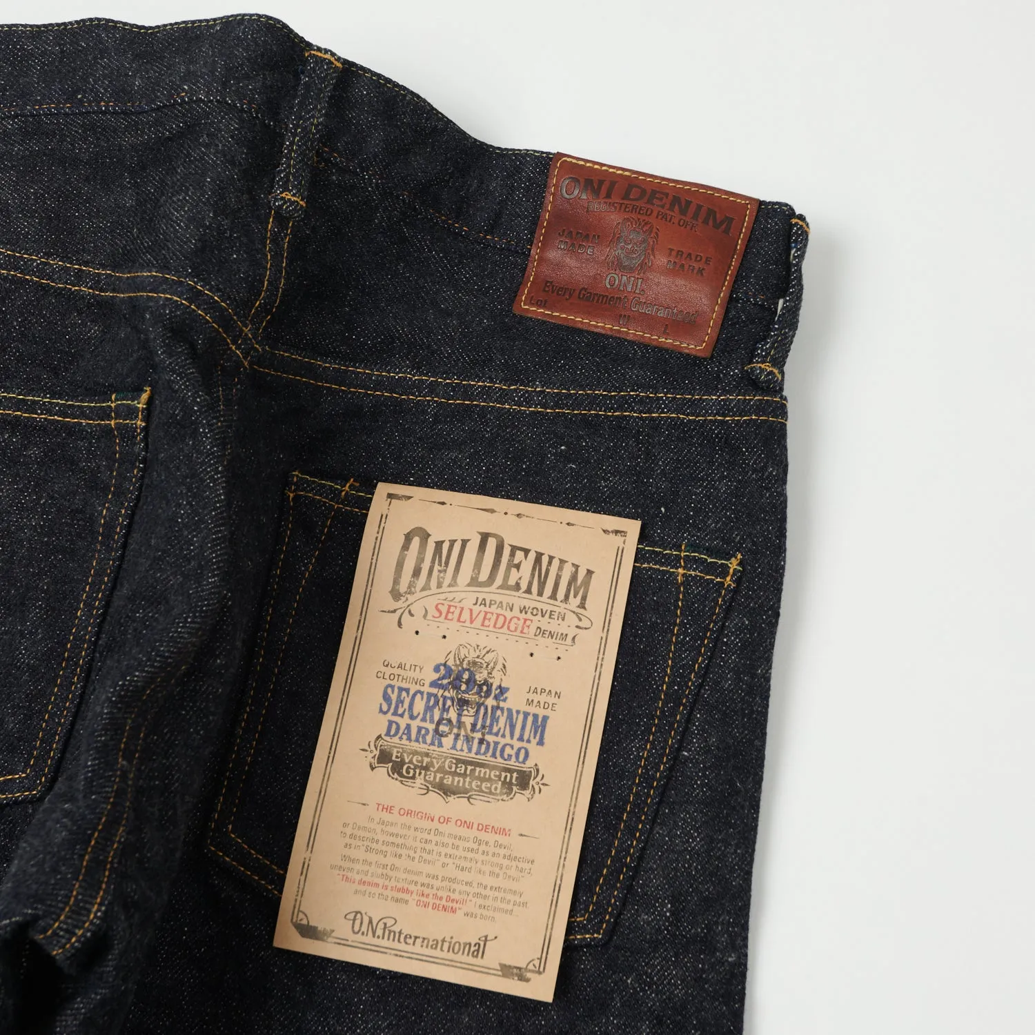 ONI Denim 902-DIZR 20oz 'Dark Indigo Secret Denim' Regular Tapered Jean - One Wash sold by Son of a Stag product image thumbnail 2