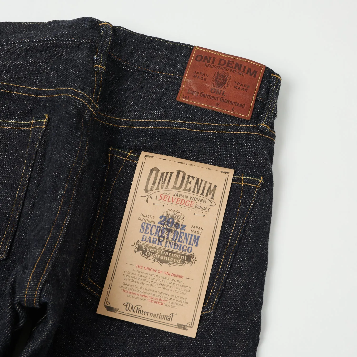 ONI Denim 622-DIZR 20oz 'Dark Indigo Secret Denim' Relaxed Tapered Jean - One Wash sold by Son of a Stag product image thumbnail 2