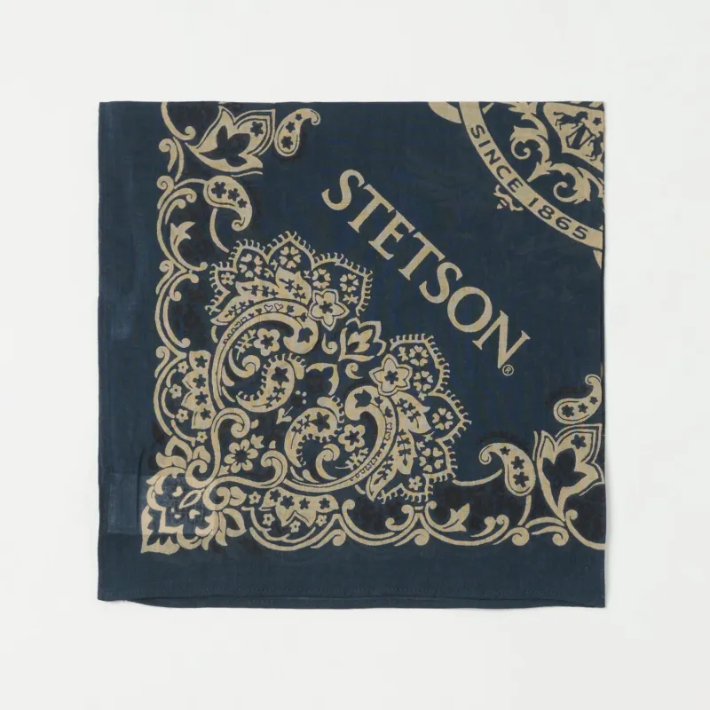 Stetson Cotton Bandana - Navy sold by Son of a Stag