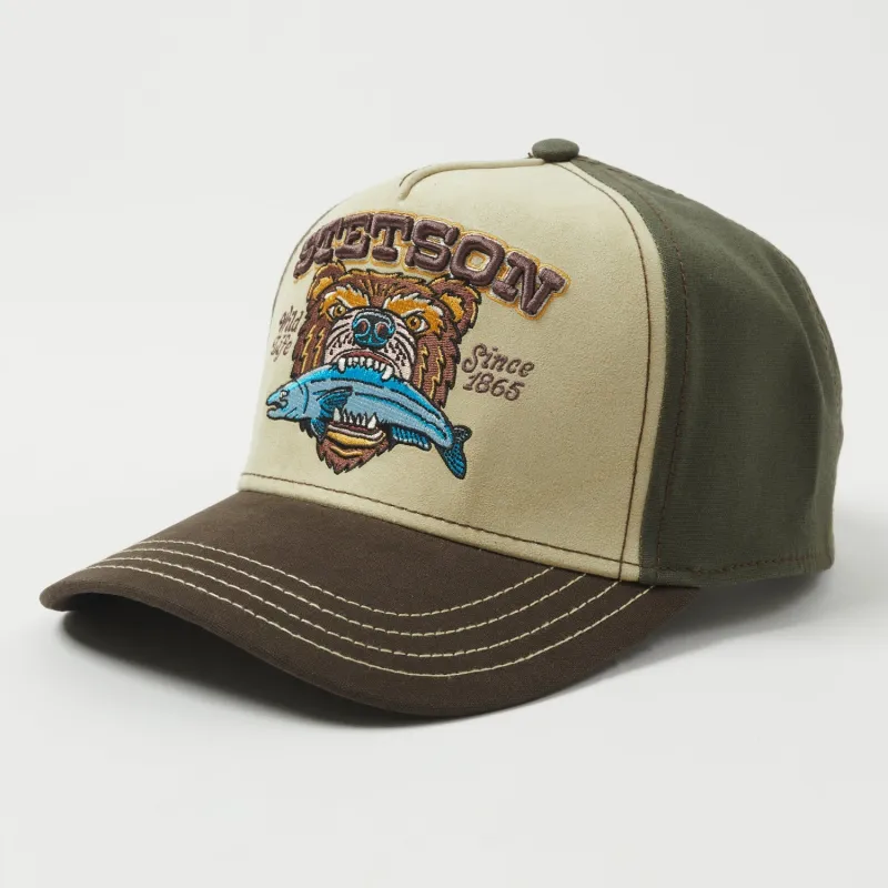 Stetson 'Wild Life' Trucker Cap - Olive/Brown sold by Son of a Stag