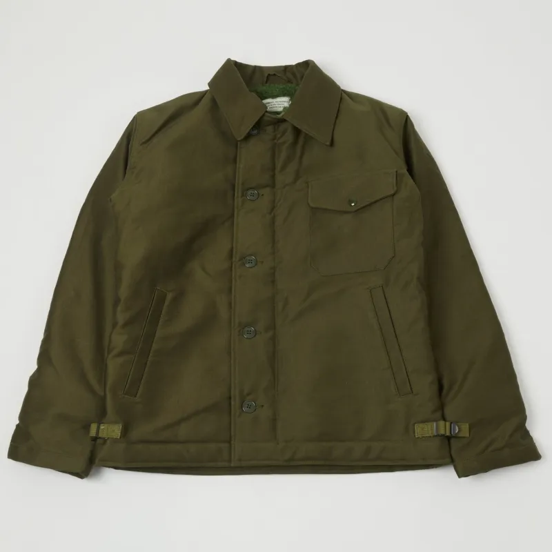 Buzz Rickson's U.S. Navy A-2 Jungle Cloth Deck Jacket - Olive sold by Son of a Stag