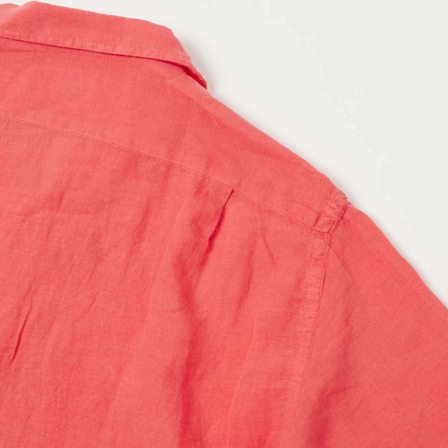 Hartford 'Palm' Camp Collar Linen Shirt - Faded Red sold by Son of a Stag product image thumbnail 5