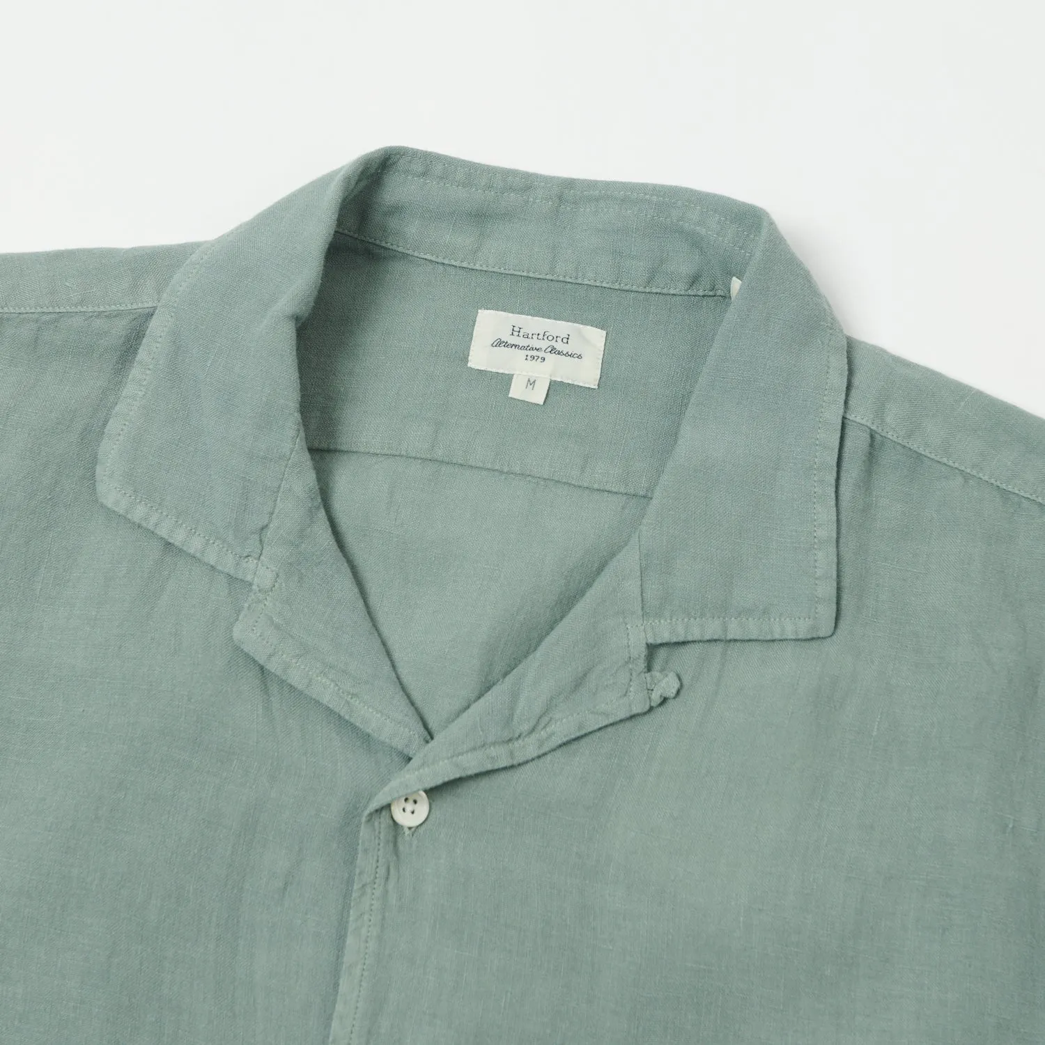 Hartford 'Palm' Camp Collar Linen Shirt - Cactus sold by Son of a Stag product image thumbnail 2