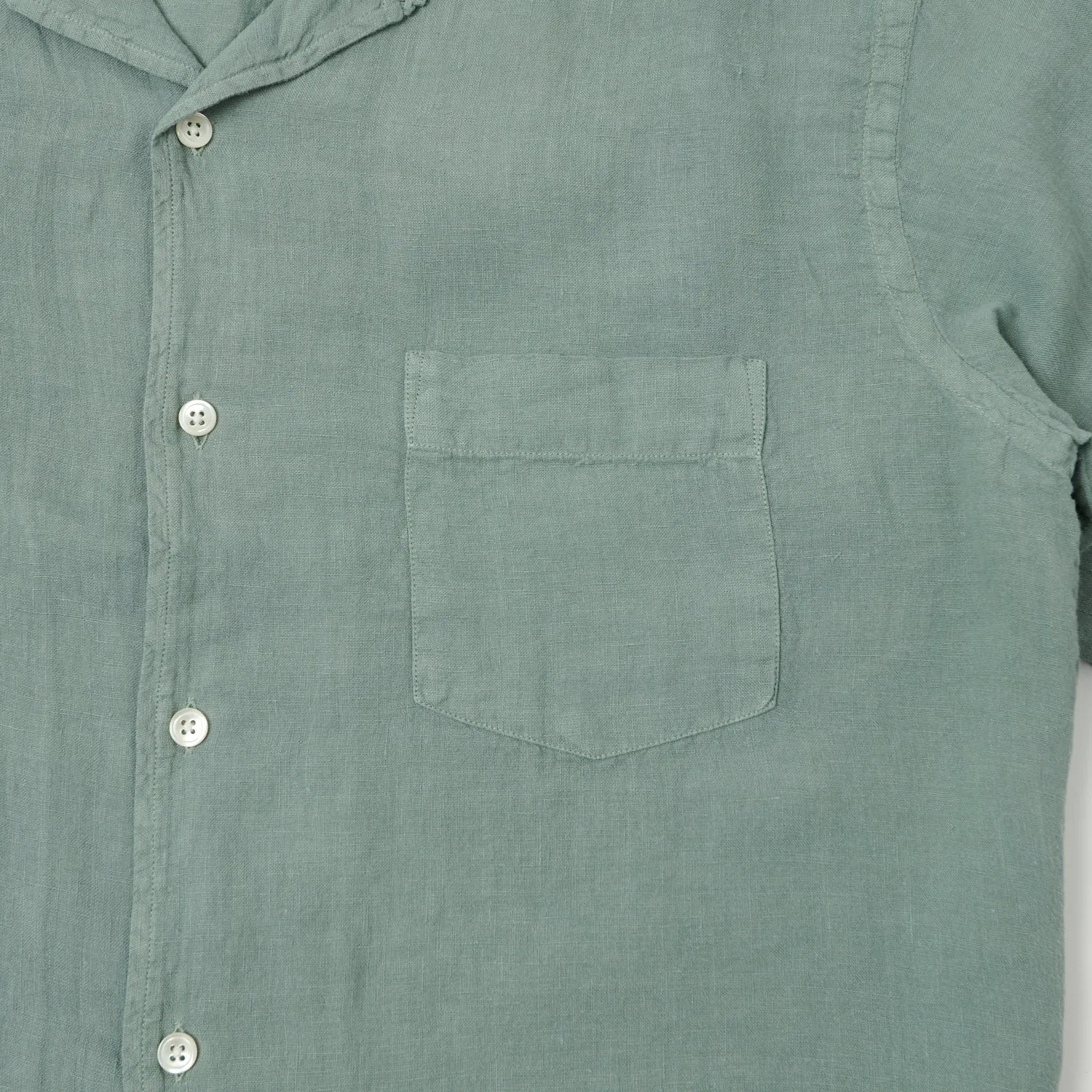 Hartford 'Palm' Camp Collar Linen Shirt - Cactus sold by Son of a Stag product image thumbnail 3