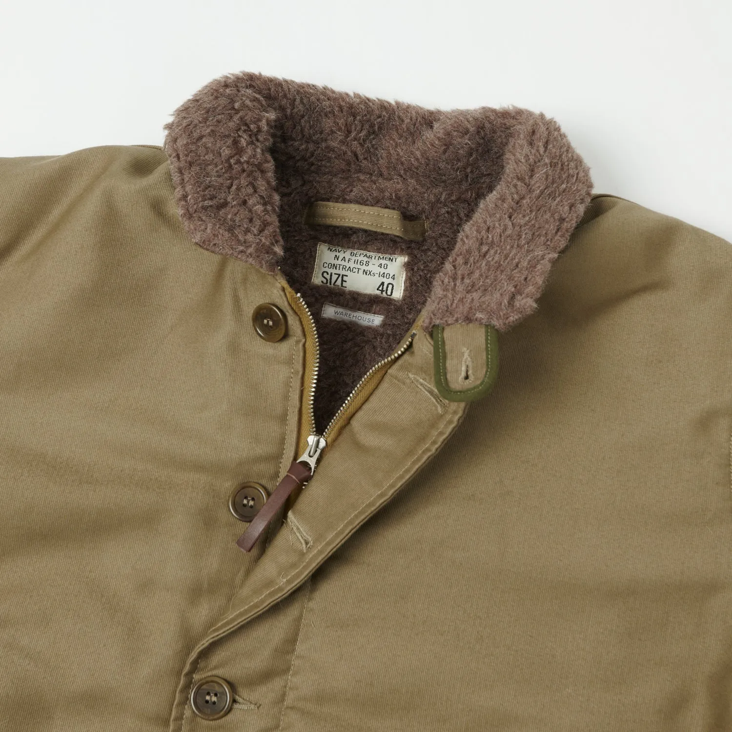 Warehouse & Co 2181 N-1 U.S. Navy Deck Jacket - Khaki sold by Son of a Stag product image thumbnail 2