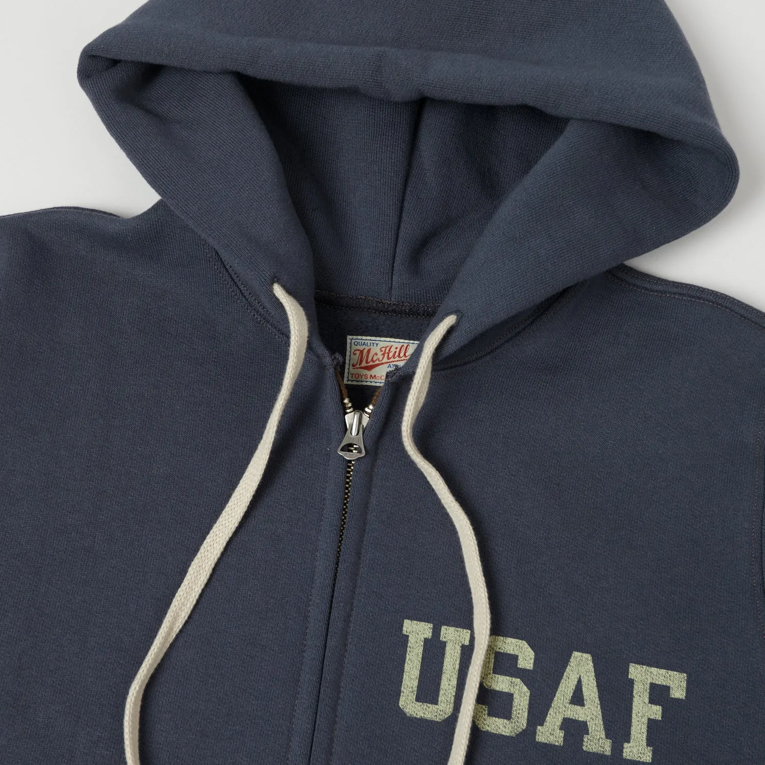 TOYS McCOY U.S.A.F Print Zip Through Hoodie - Navy Grey sold by Son of a Stag product image thumbnail 2