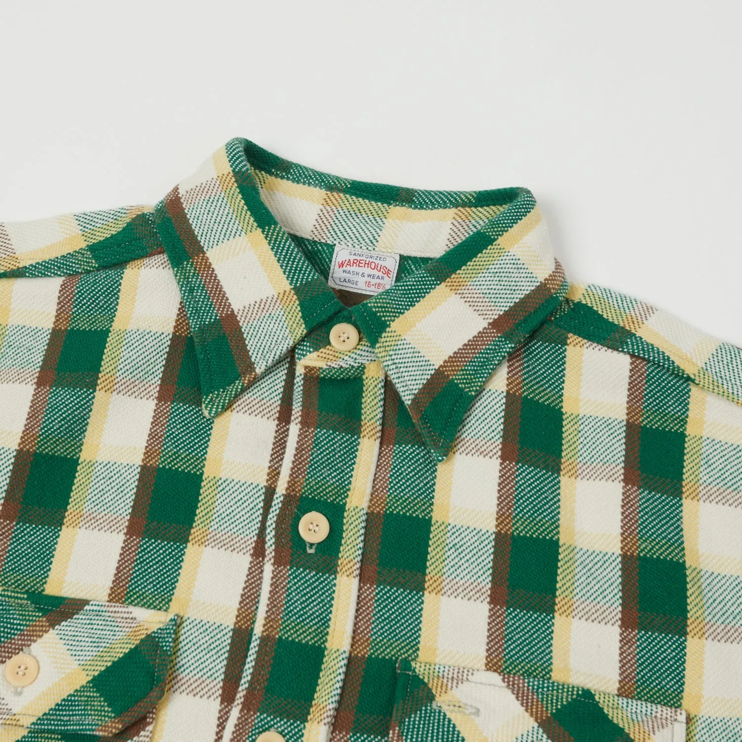 Warehouse & Co 3104 Buffalo Check Flannel Shirt - Green sold by Son of a Stag product image thumbnail 2