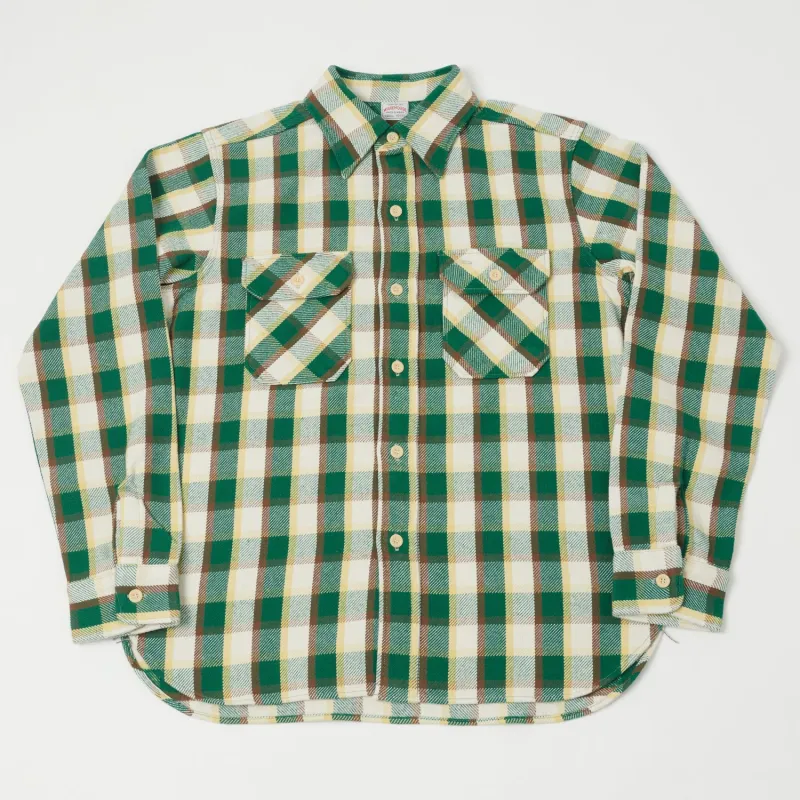Warehouse & Co 3104 Buffalo Check Flannel Shirt - Green sold by Son of a Stag