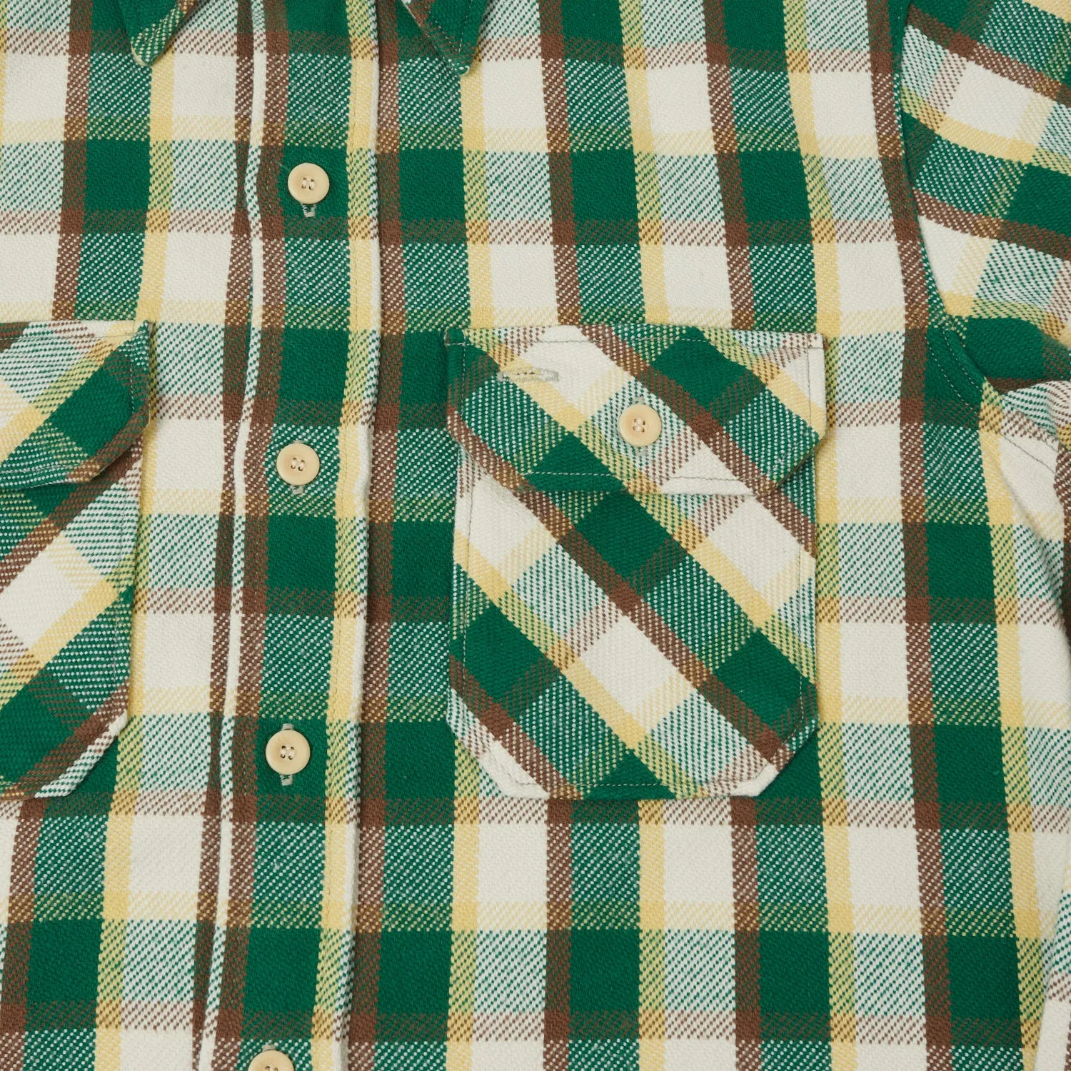 Warehouse & Co 3104 Buffalo Check Flannel Shirt - Green sold by Son of a Stag product image thumbnail 5