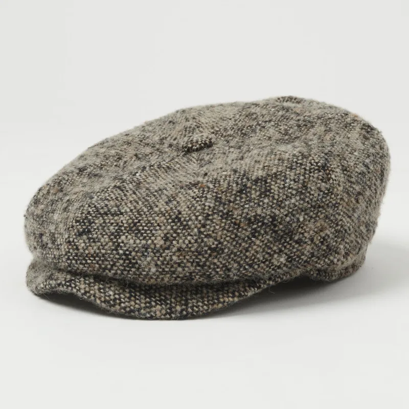 Stetson Hatteras Donegal Tweed Flat Cap - Grey Melange sold by Son of a Stag