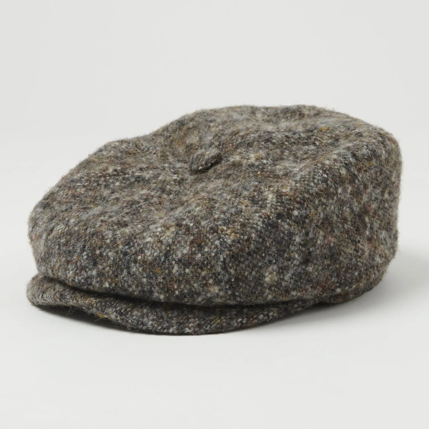 Stetson Hatteras Donegal Tweed Flat Cap - Charcoal Melange sold by Son of a Stag